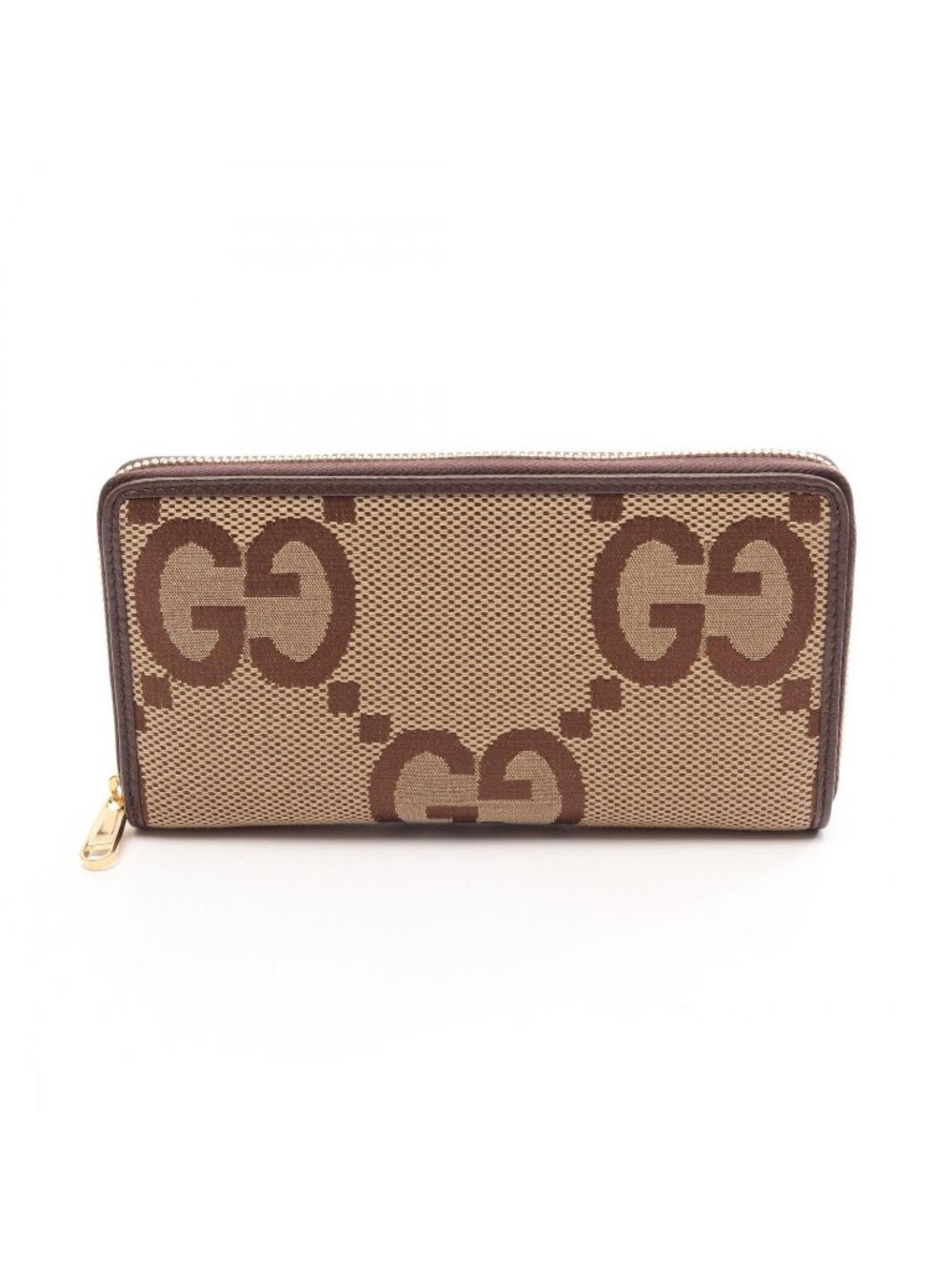 Gucci Round Wallet Jumbo GG Continental Beige Brown Canvas Leather - Picture 1 of 5